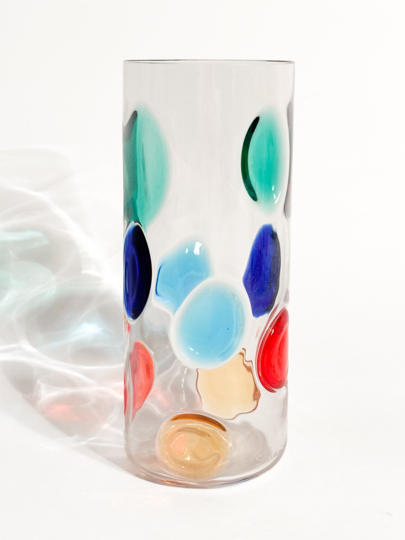 Set da 6 Bicchieri di Bevanda di Simone Cenedese in Vetro di Murano Multicolore Anni 90