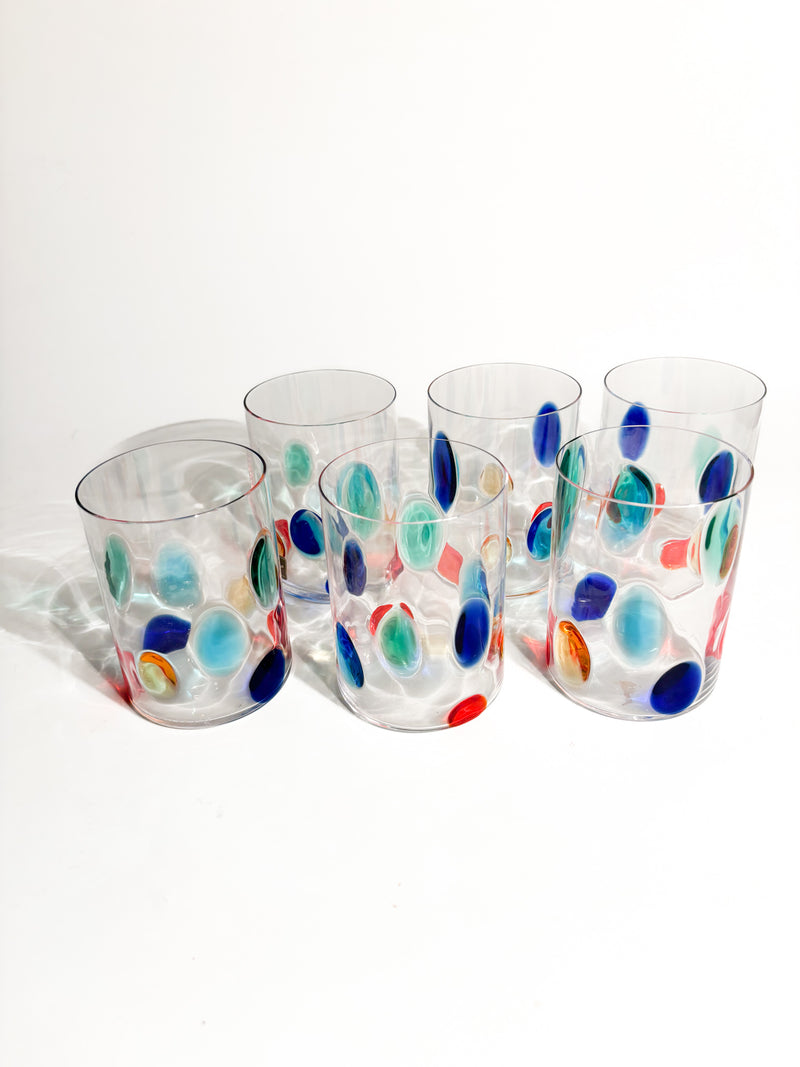 Set da 6 Bicchieri di Simone Cenedese in Vetro di Murano Multicolore Anni 90