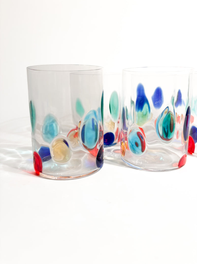 Set da 6 Bicchieri di Simone Cenedese in Vetro di Murano Multicolore Anni 90