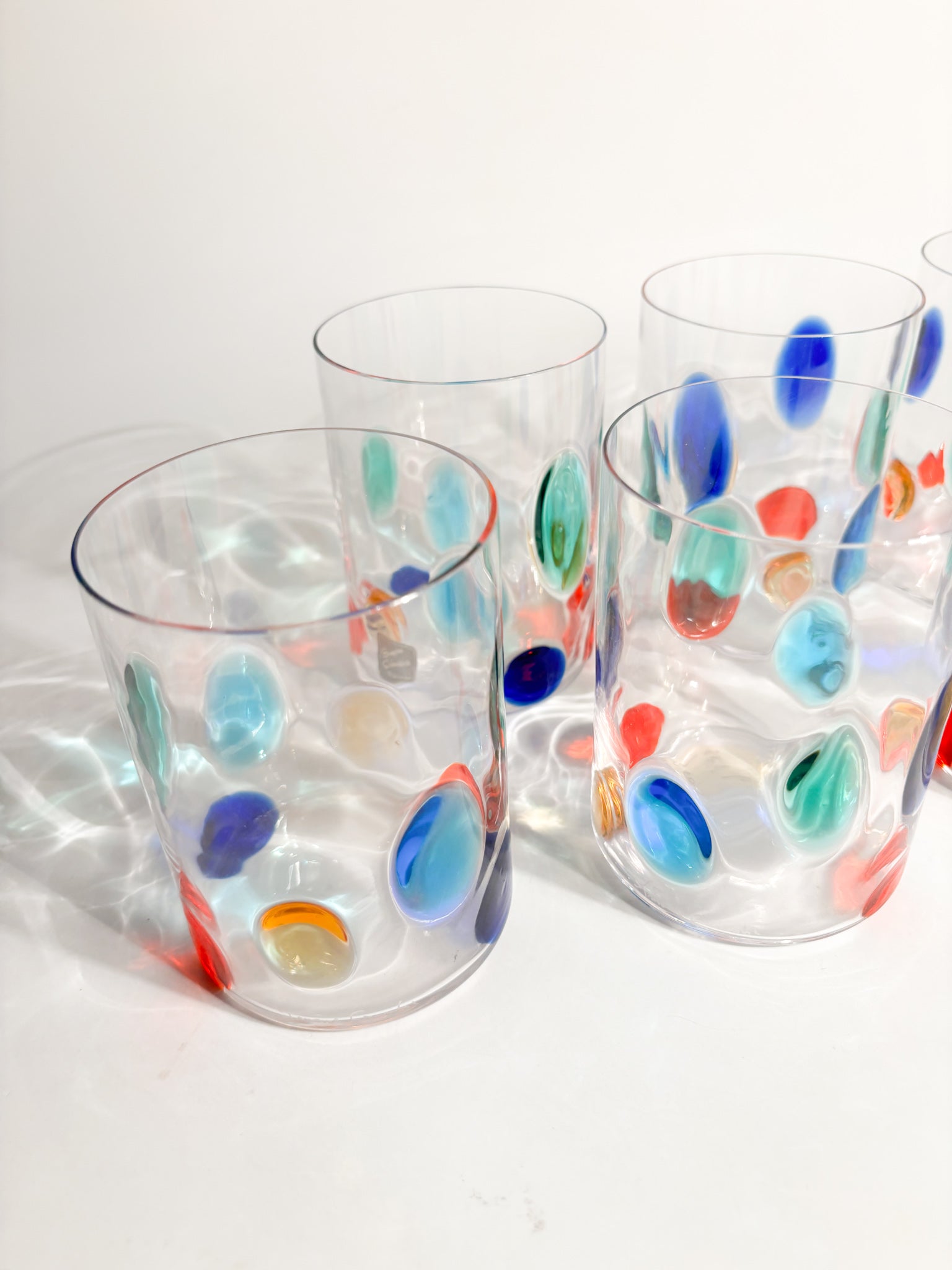 Set of 6 Glasses by Simone Cenedese in Multicolored Murano Glass 90s