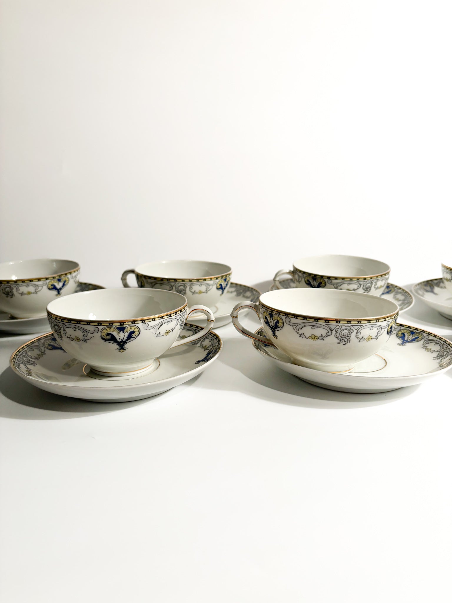 Set of Eight Porcelain Cups by Richard Ginori, 1930s