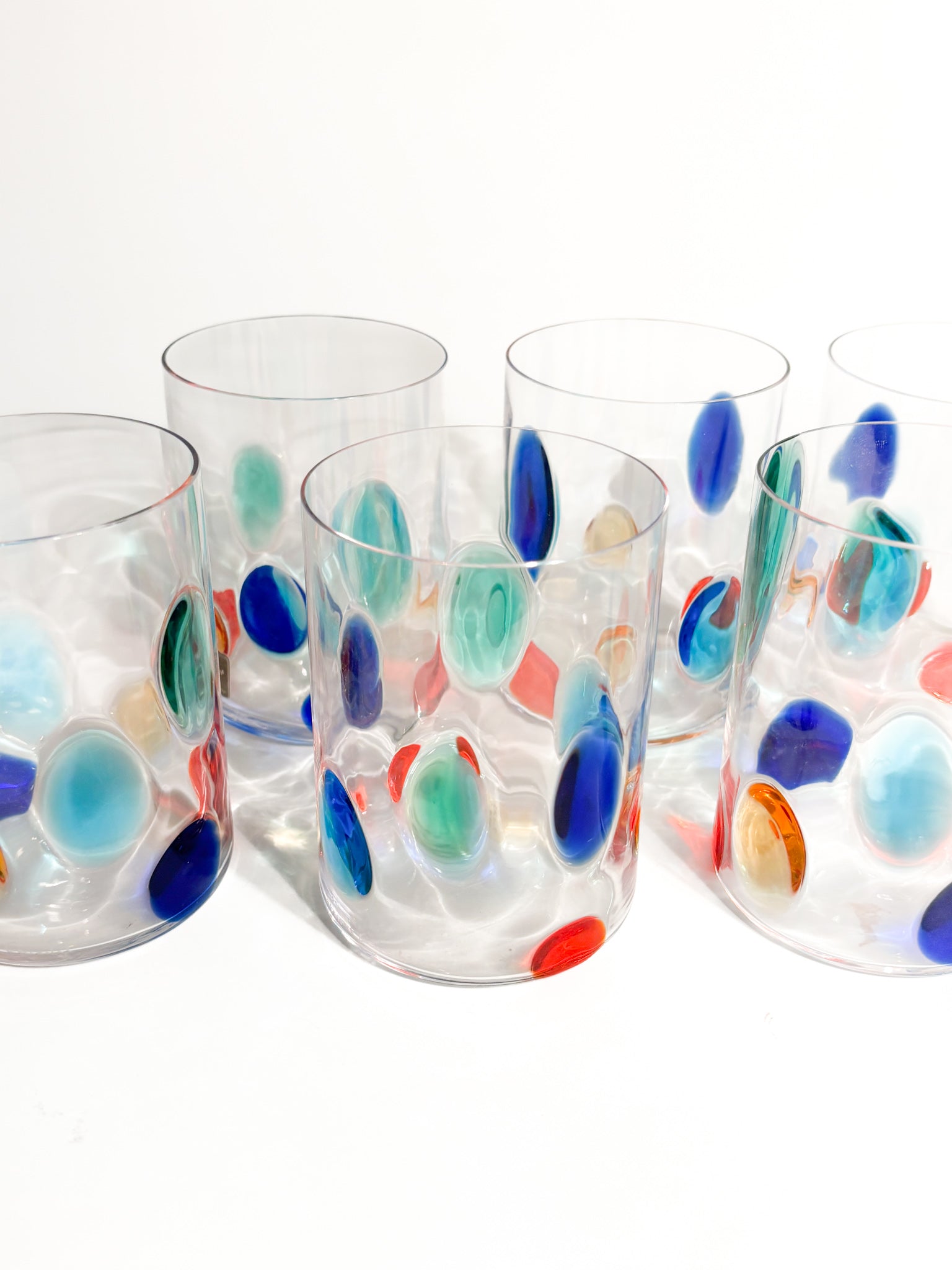 Set of 6 Glasses by Simone Cenedese in Multicolored Murano Glass 90s