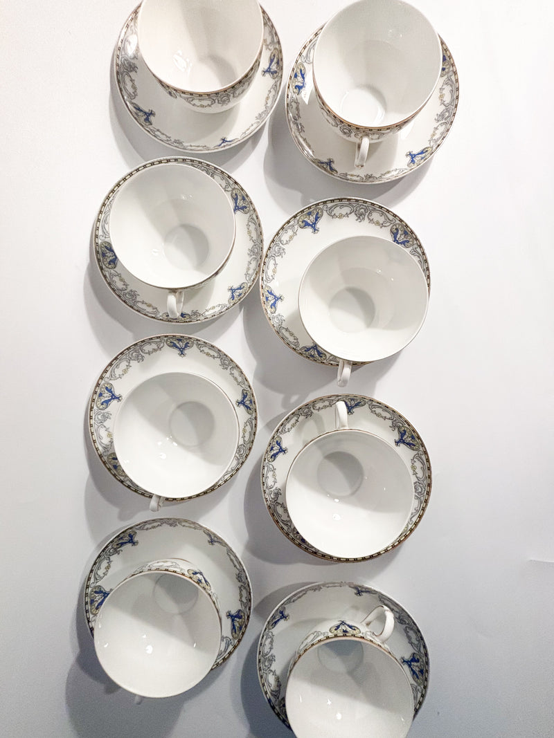 Set da Otto Tazze in Porcellana di Richard Ginori Anni 30