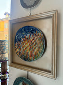 Piatto in Ceramica "Campo di Pane" di Mario Schifano Anni 70