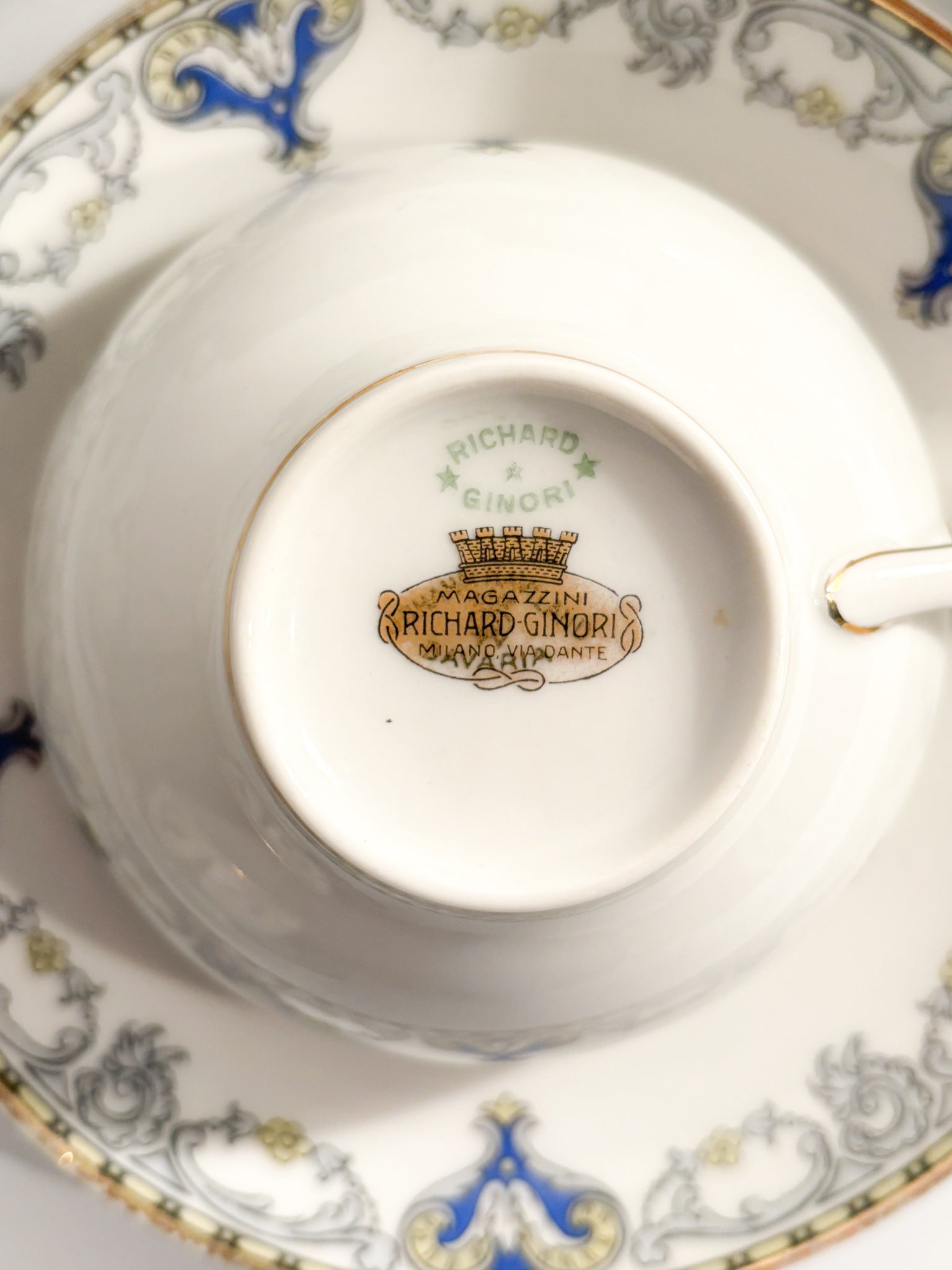 Set of Eight Porcelain Cups by Richard Ginori, 1930s