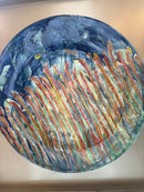 Piatto in Ceramica "Campo di Pane" di Mario Schifano Anni 70