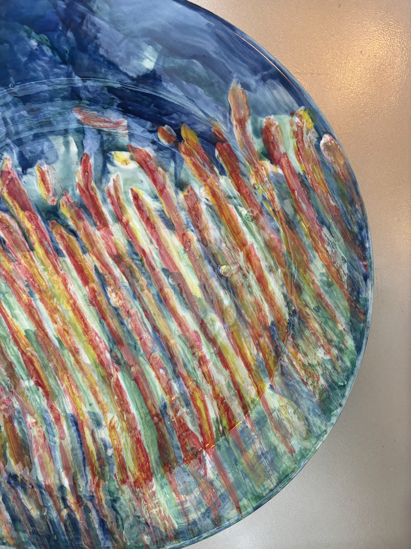 Ceramic Plate "Campo di Pane" by Mario Schifano, 1970s