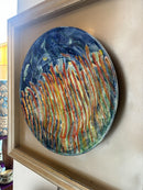 Piatto in Ceramica "Campo di Pane" di Mario Schifano Anni 70