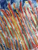 Piatto in Ceramica "Campo di Pane" di Mario Schifano Anni 70