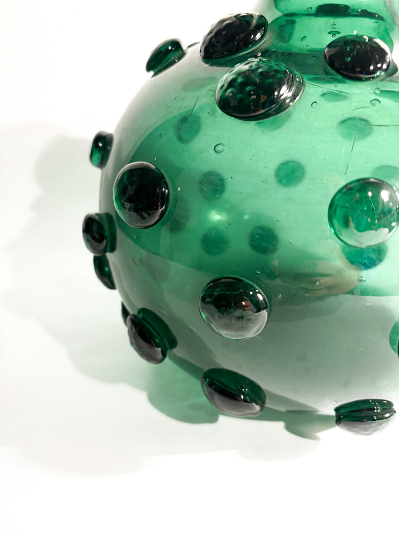 Hand-blown Green Murano Glass Vase from the 1950s