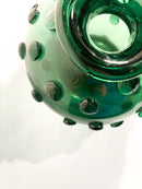 Vaso in Vetro di Murano Verde Soffiato a Mano Anni 50