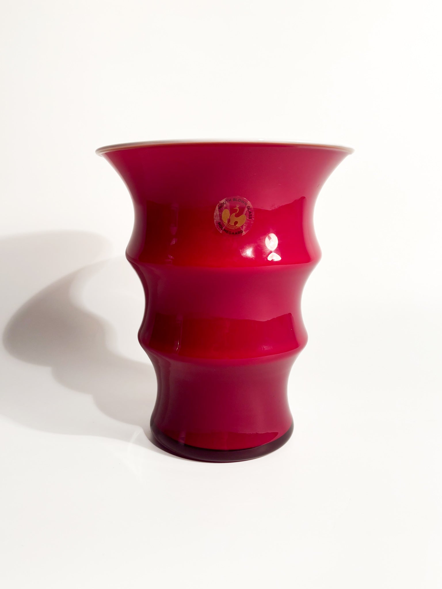 Opal Vase in Danish Red Glass by Holmegaard, 1990s