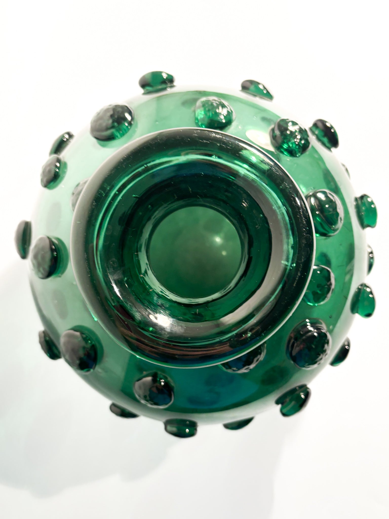 Hand-blown Green Murano Glass Vase from the 1950s