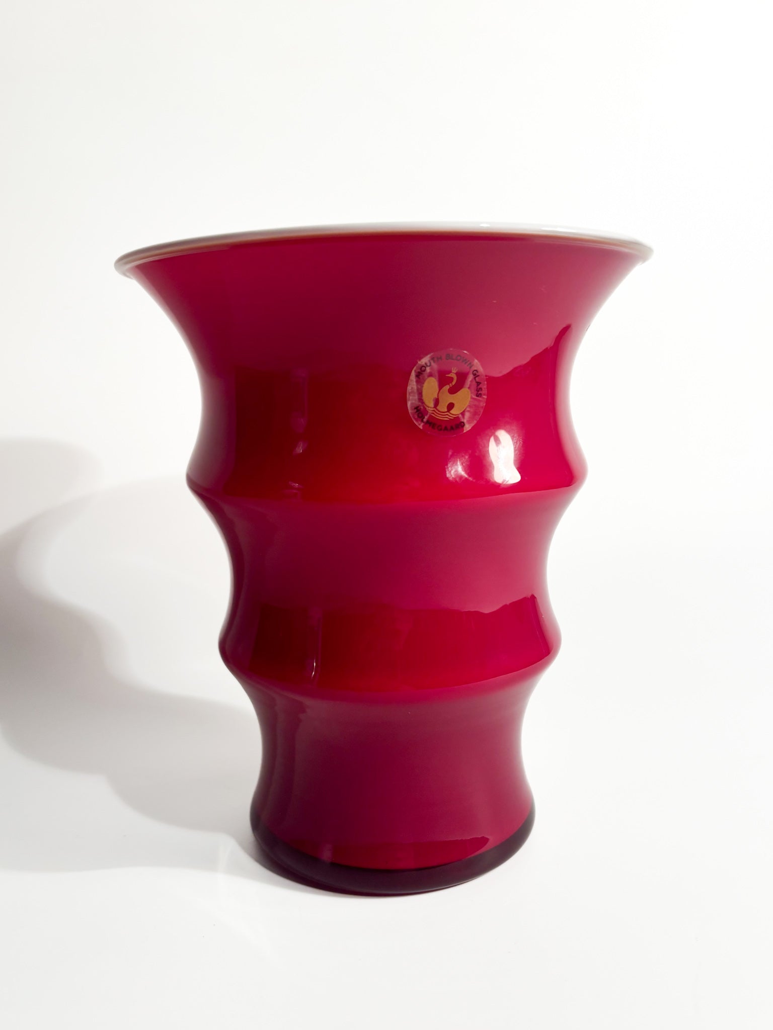 Opal Vase in Danish Red Glass by Holmegaard, 1990s
