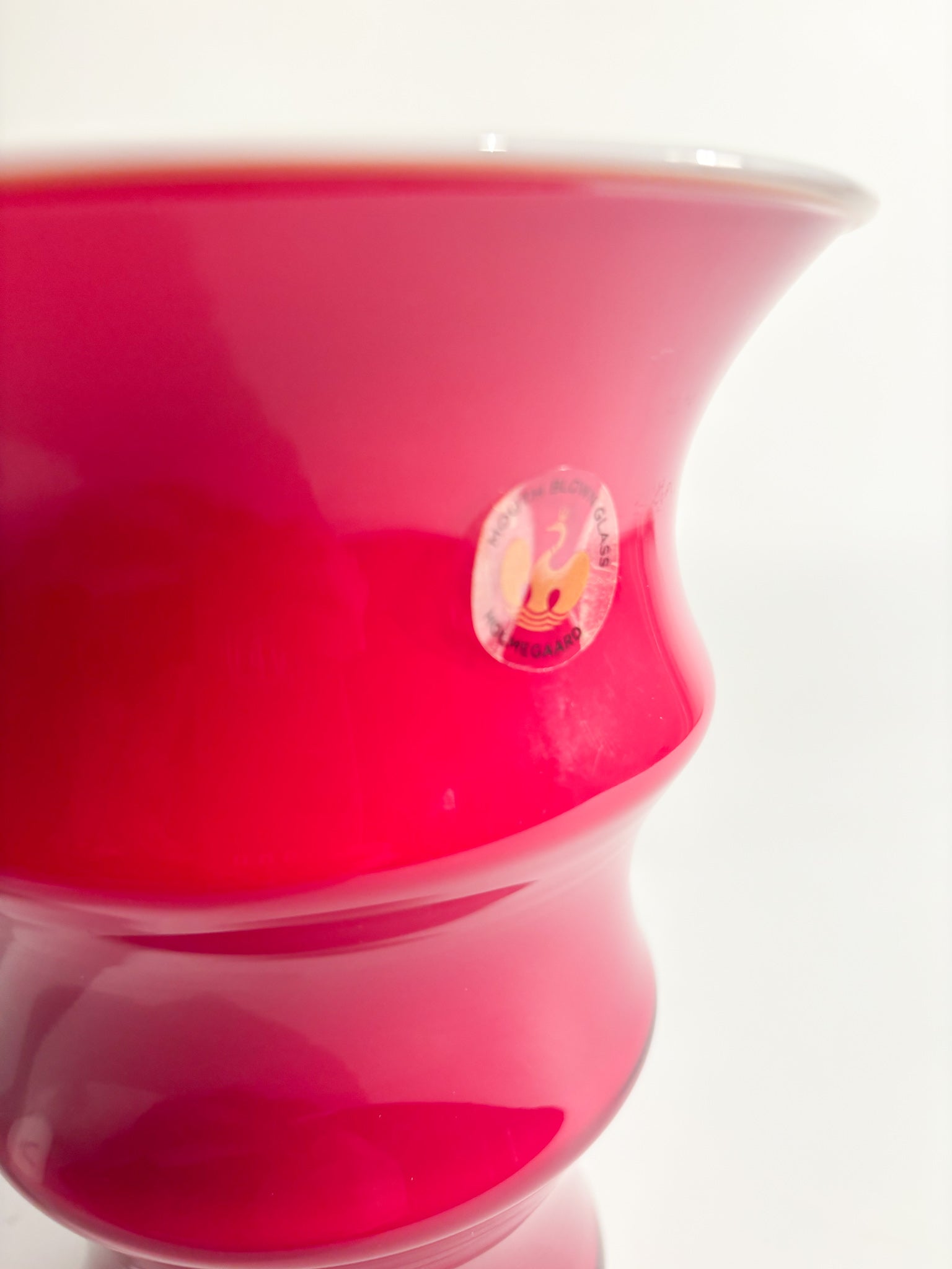 Opal Vase in Danish Red Glass by Holmegaard, 1990s