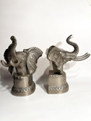 Coppia di Fermalibri a Forma di Elefante in Metallo Anni 80