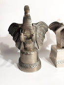 Coppia di Fermalibri a Forma di Elefante in Metallo Anni 80