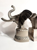 Coppia di Fermalibri a Forma di Elefante in Metallo Anni 80