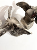 Coppia di Fermalibri a Forma di Elefante in Metallo Anni 80