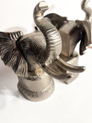 Coppia di Fermalibri a Forma di Elefante in Metallo Anni 80