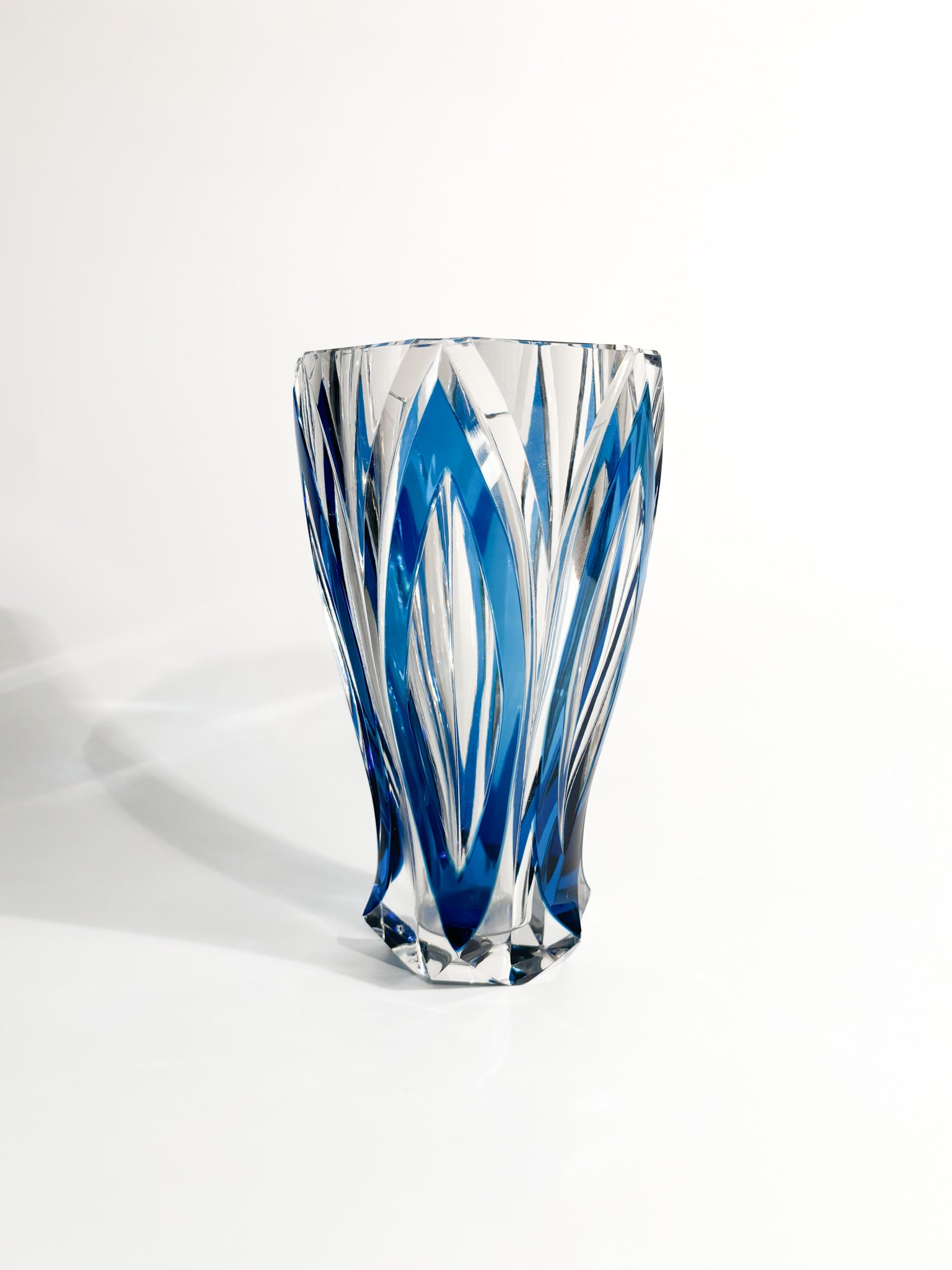 Saint-Louis Blue French Crystal Vase from the 1940s