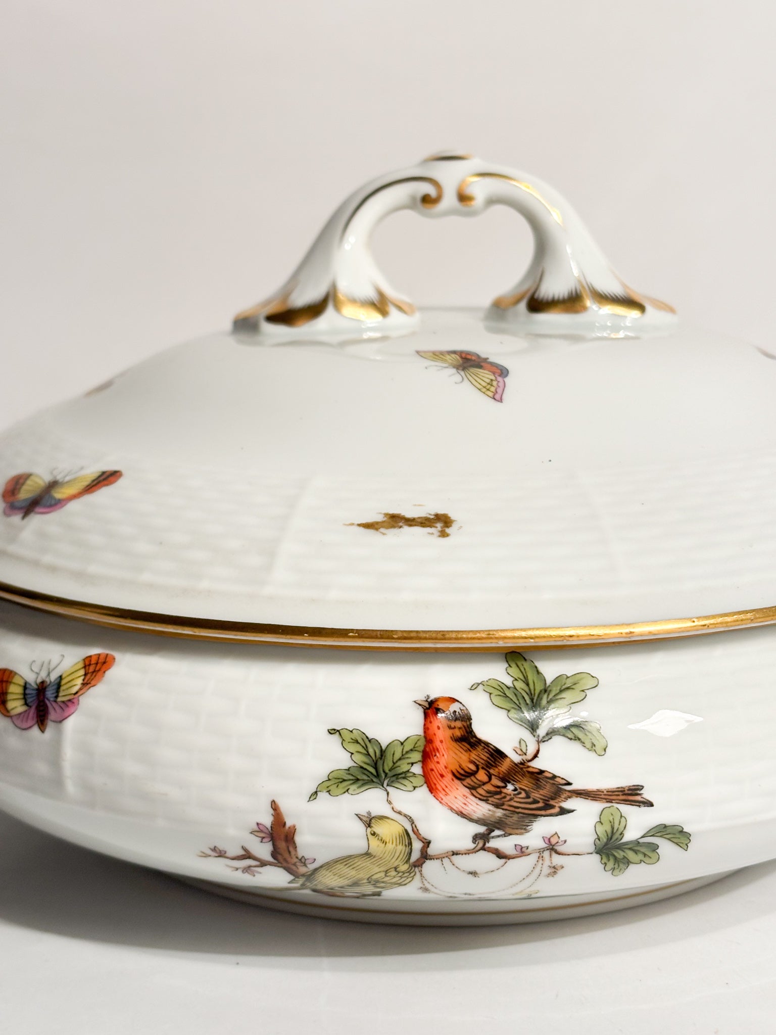 Zuppiera Centrotavola in Porcellana di Herend Rothschild Anni 70