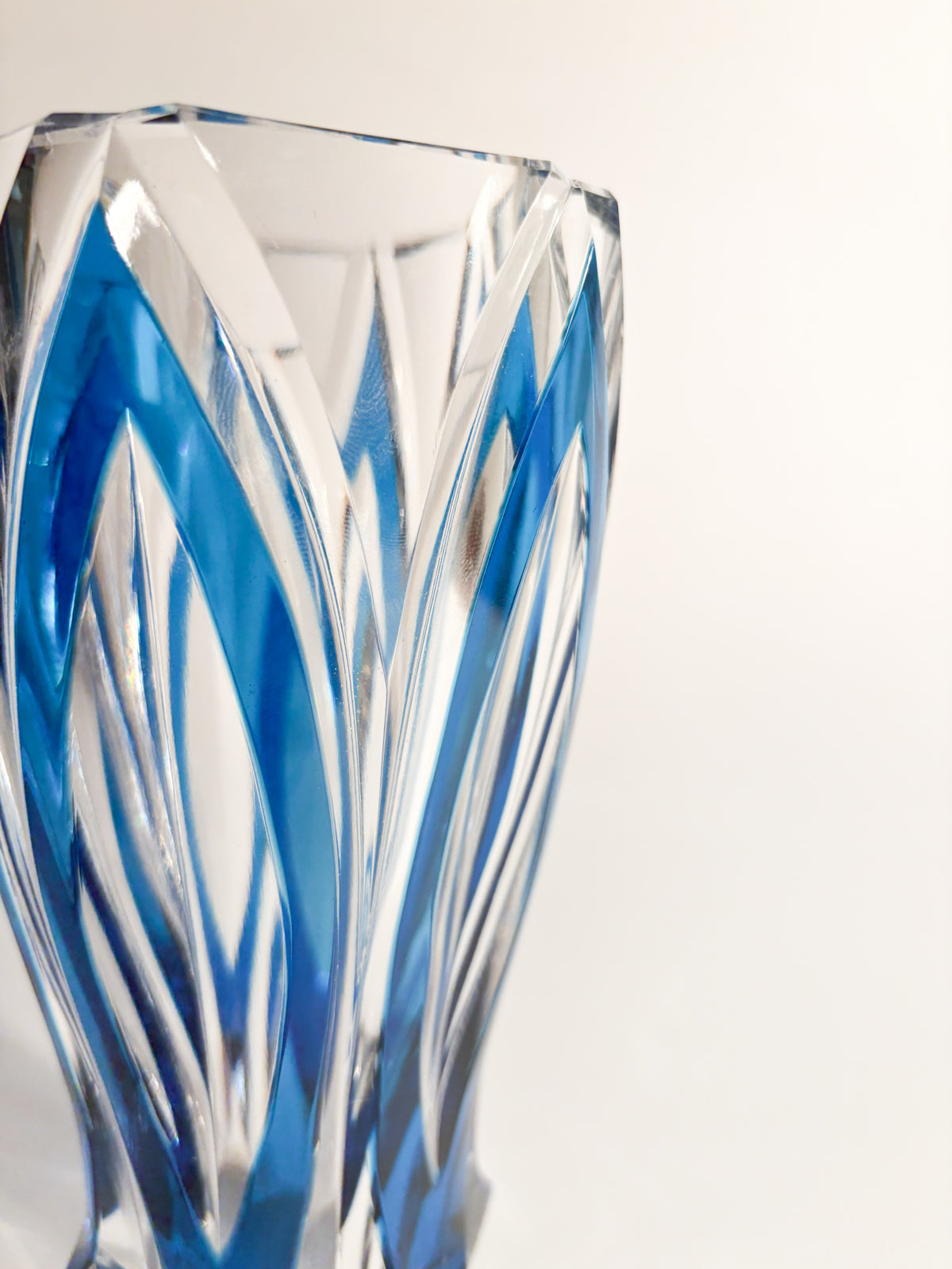 Saint-Louis Blue French Crystal Vase from the 1940s