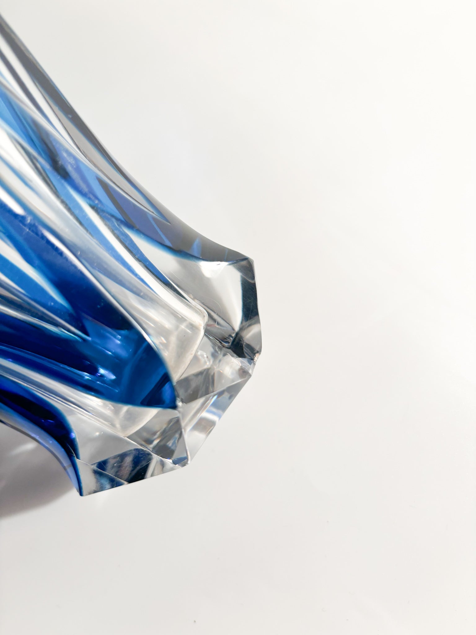 Saint-Louis Blue French Crystal Vase from the 1940s