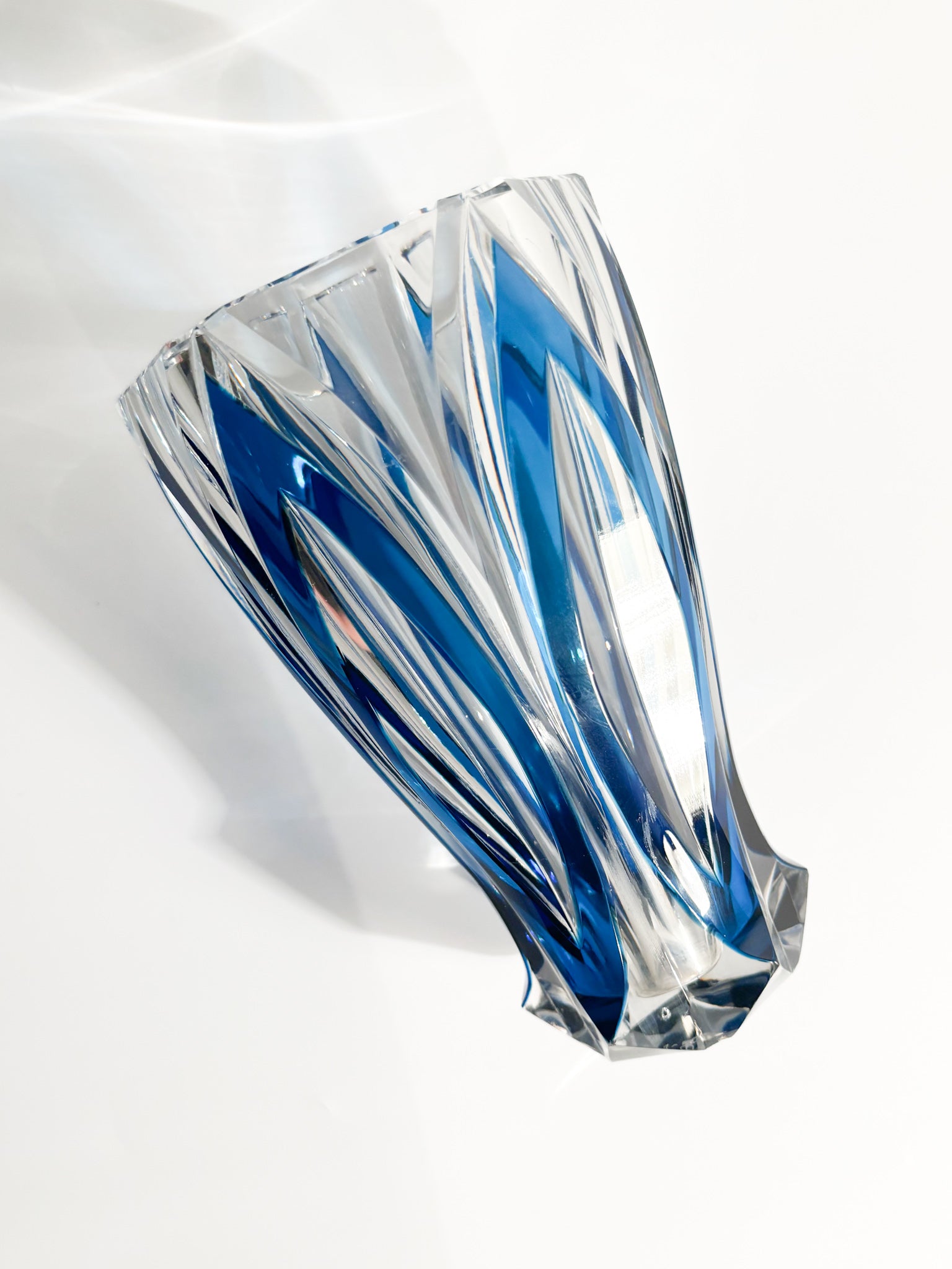 Saint-Louis Blue French Crystal Vase from the 1940s