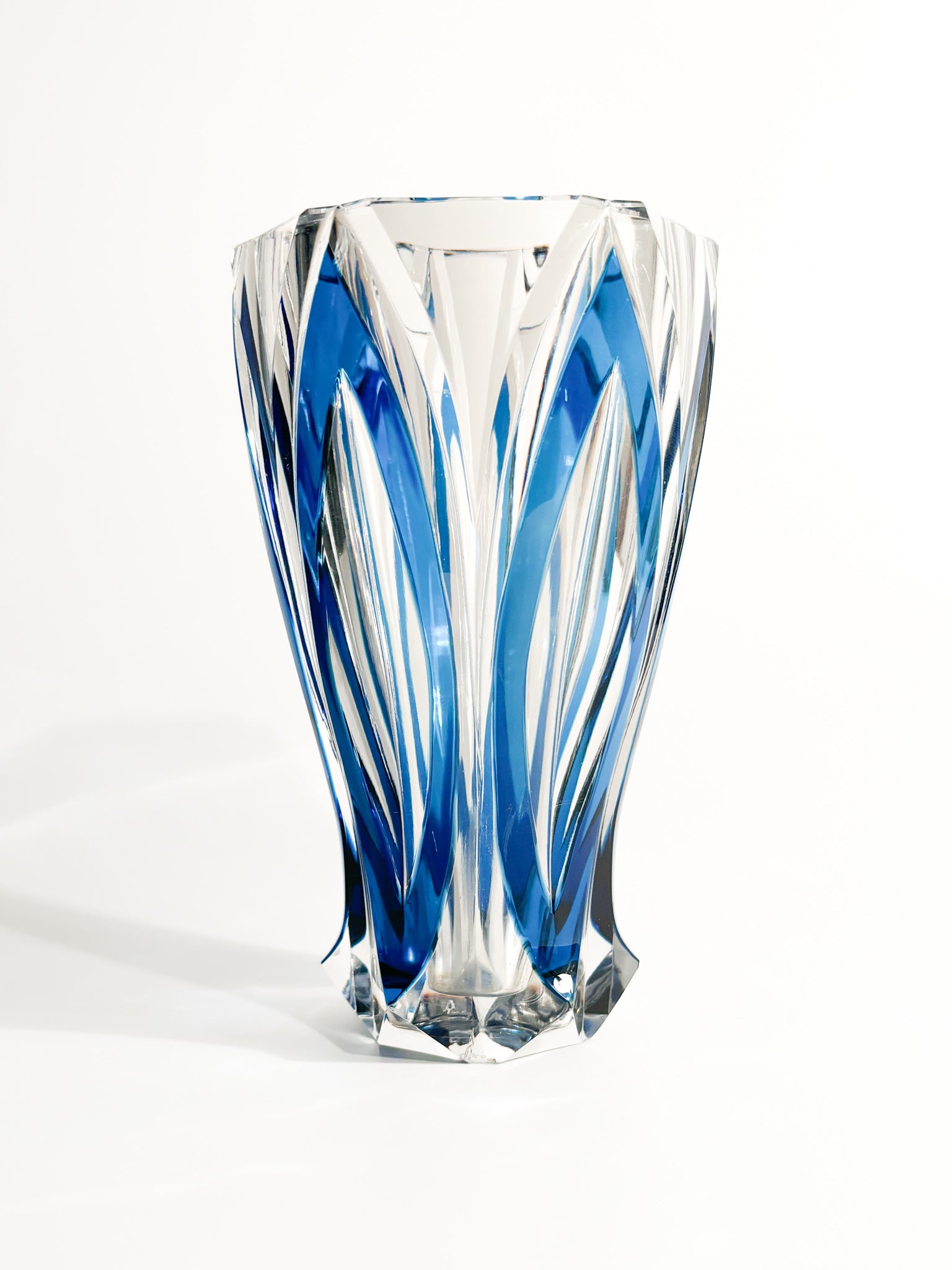 Saint-Louis Blue French Crystal Vase from the 1940s