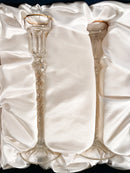 Coppia di Portacandele in Cristallo Fabergè con Scatola Anni 20