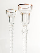 Coppia di Portacandele in Cristallo Fabergè con Scatola Anni 20