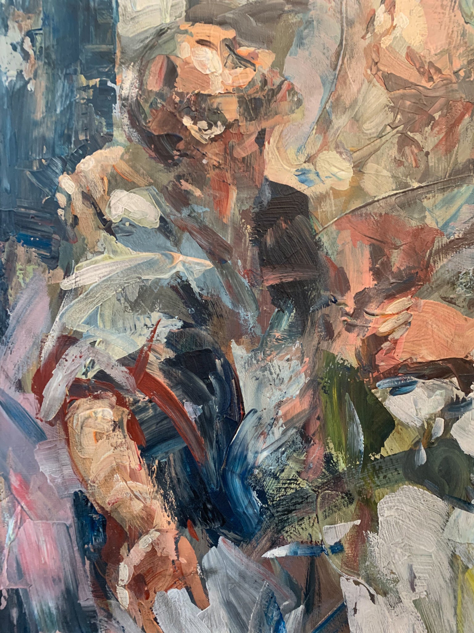 Oil Painting on Canvas 'Human Material' by Massimo Paterna, 1990s