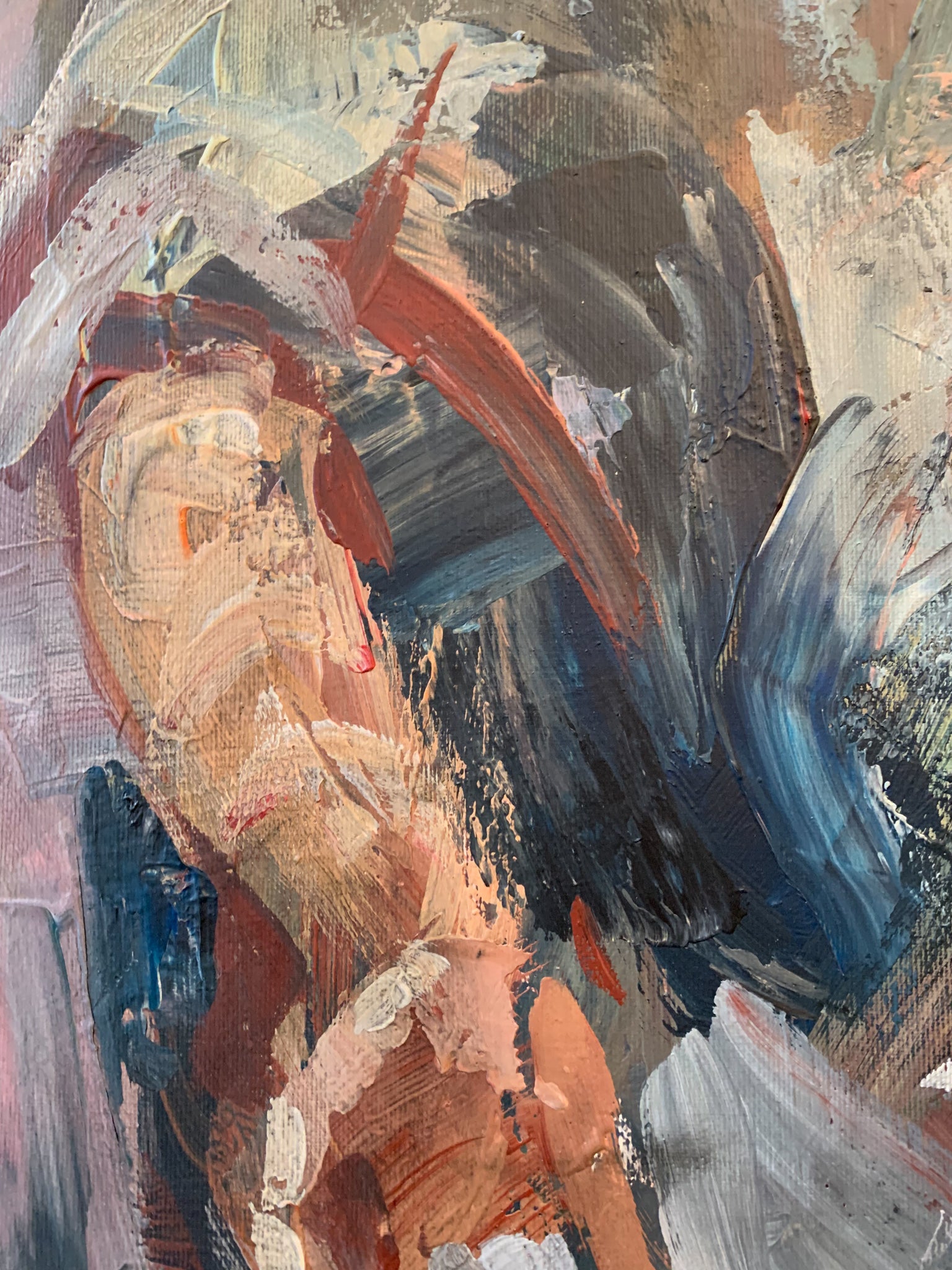 Oil Painting on Canvas 'Human Material' by Massimo Paterna, 1990s