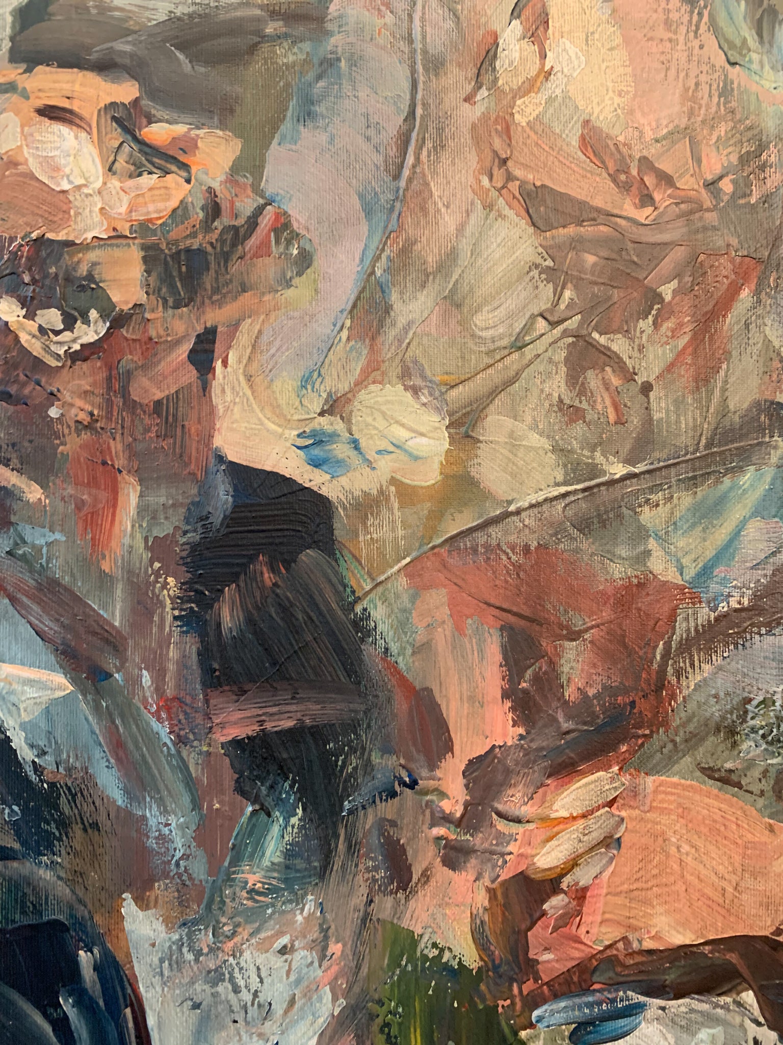 Oil Painting on Canvas 'Human Material' by Massimo Paterna, 1990s