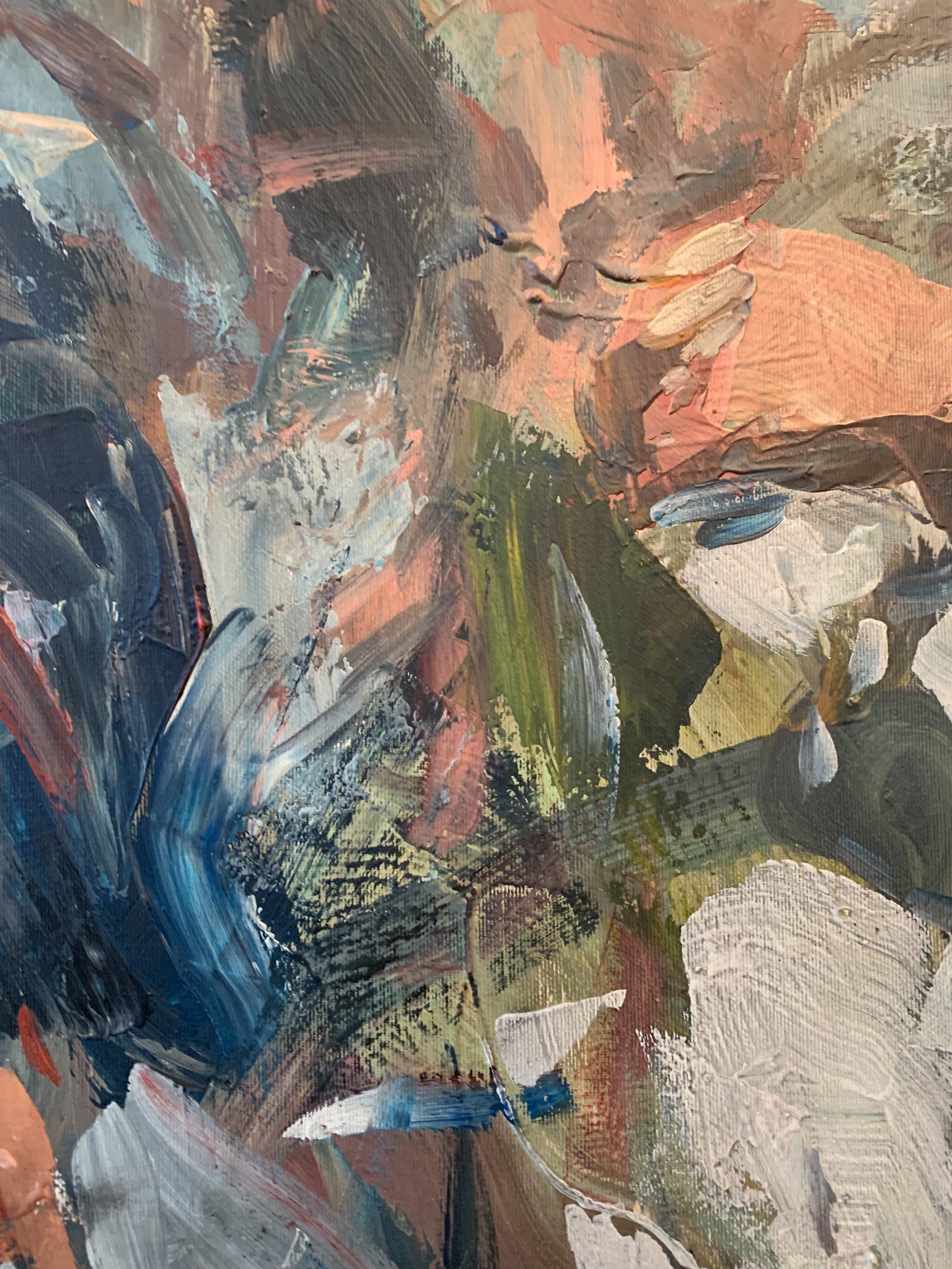 Oil Painting on Canvas 'Human Material' by Massimo Paterna, 1990s