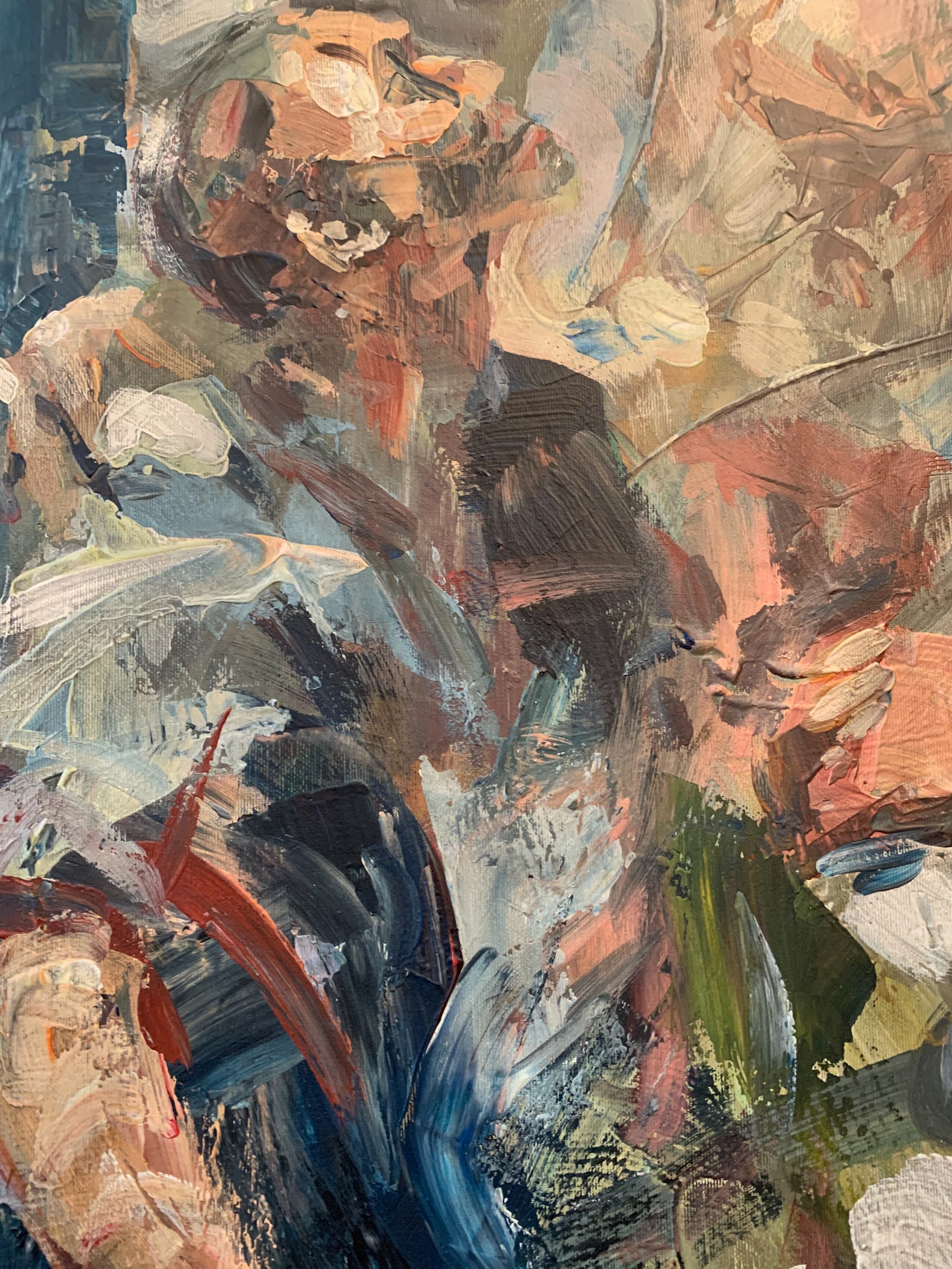 Oil Painting on Canvas 'Human Material' by Massimo Paterna, 1990s