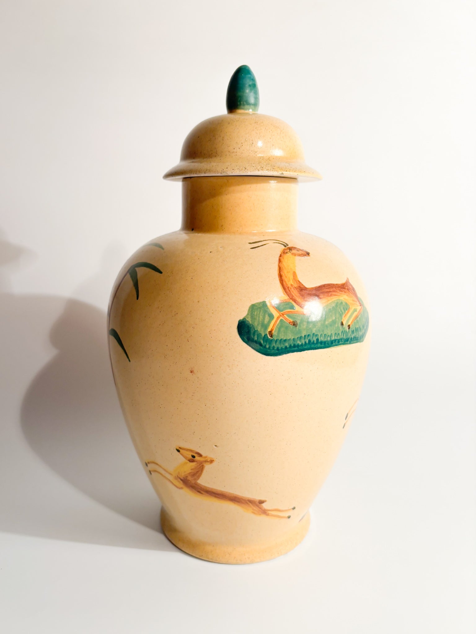 Vaso Potiche in Ceramica Ceramital Dipinto a Mano Anni 40