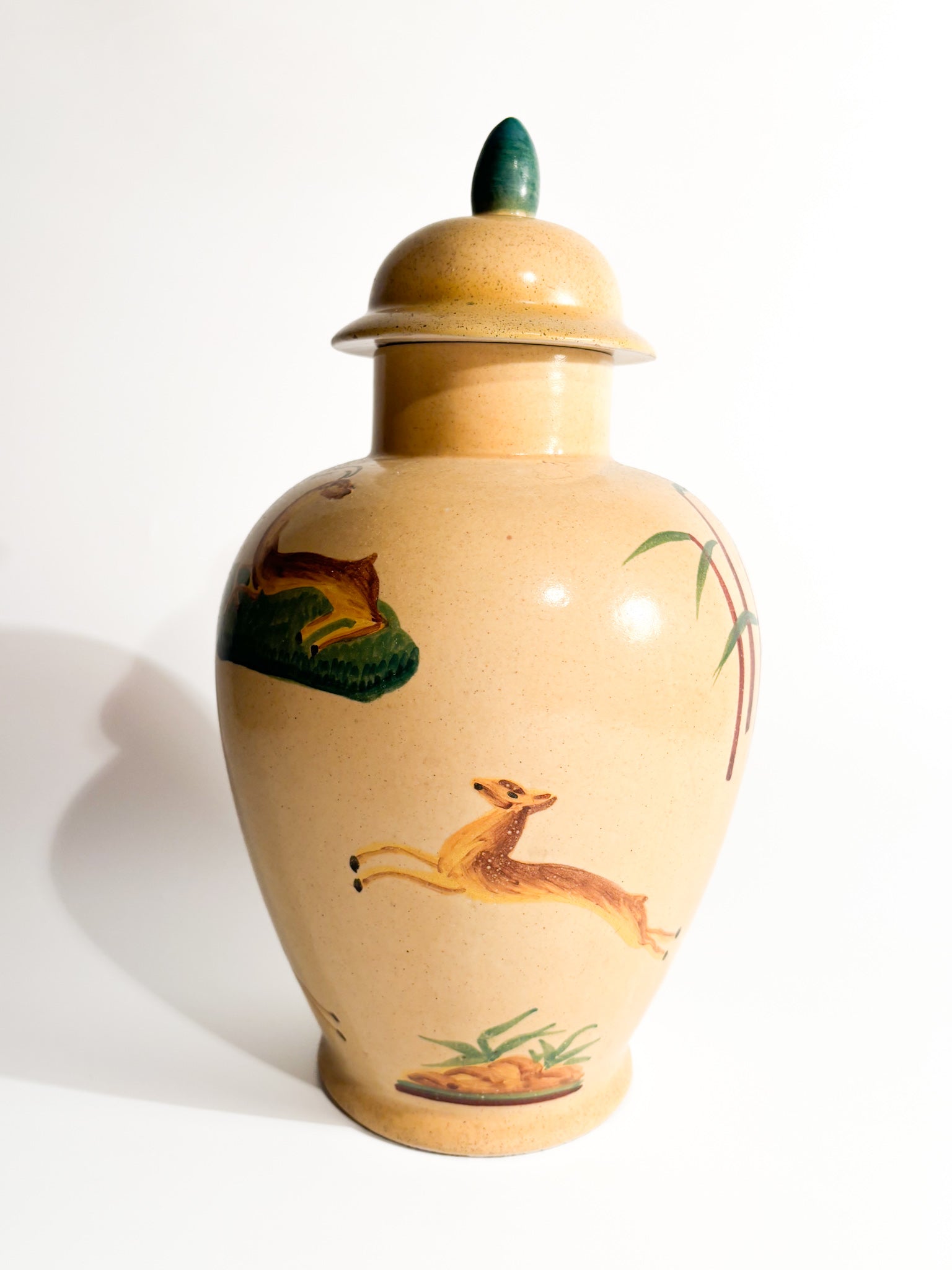 Vaso Potiche in Ceramica Ceramital Dipinto a Mano Anni 40