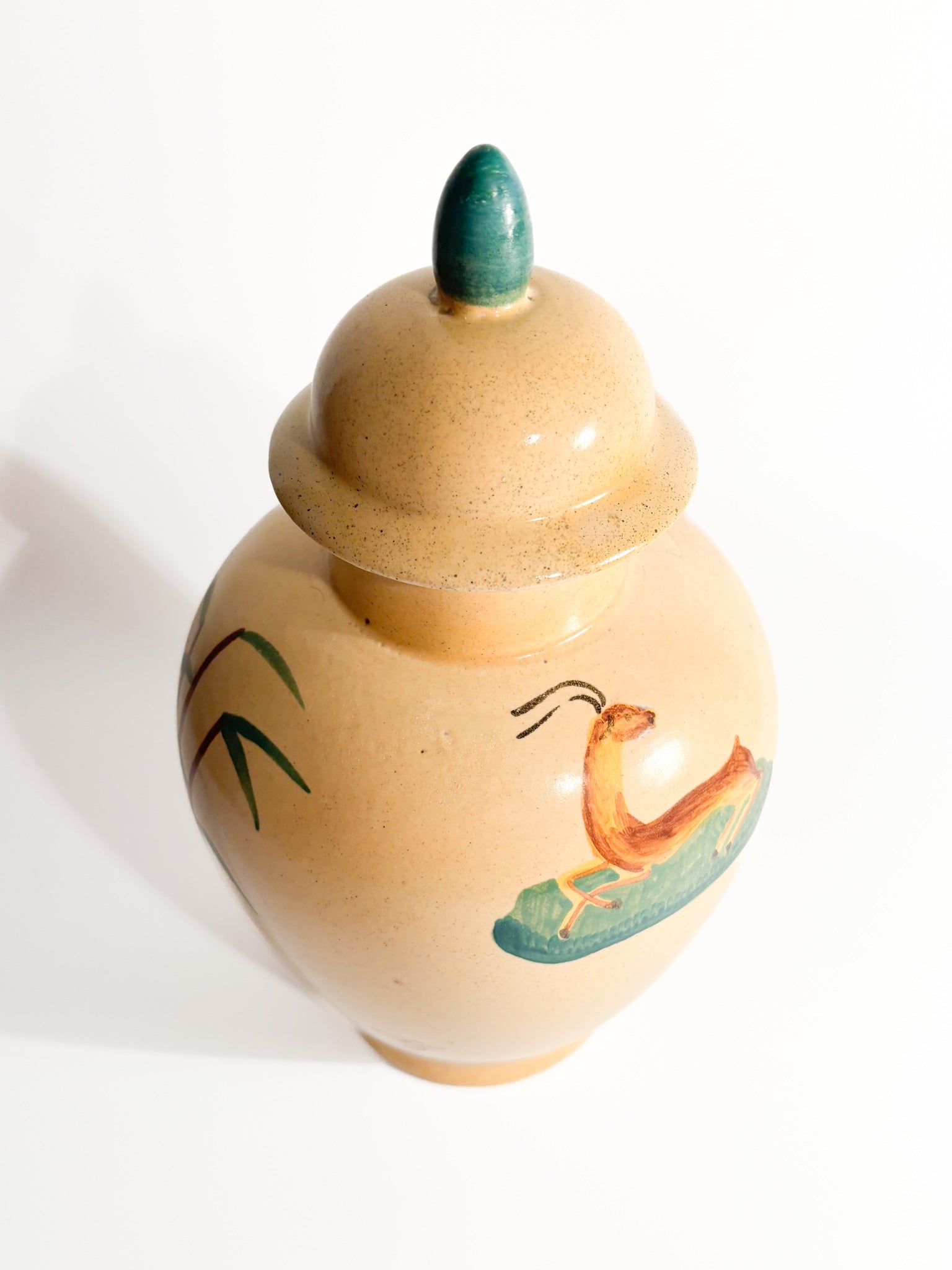 Vaso Potiche in Ceramica Ceramital Dipinto a Mano Anni 40