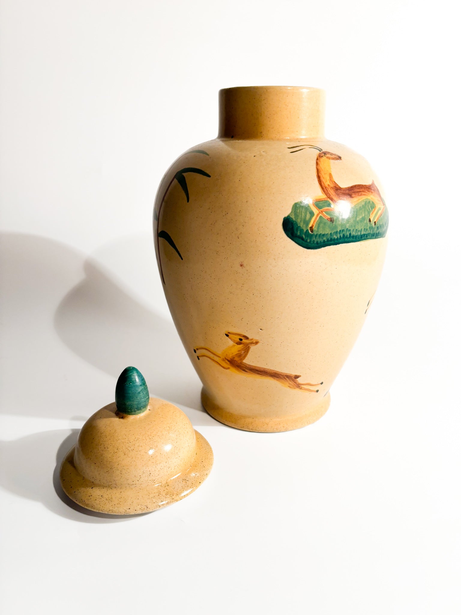 Vaso Potiche in Ceramica Ceramital Dipinto a Mano Anni 40