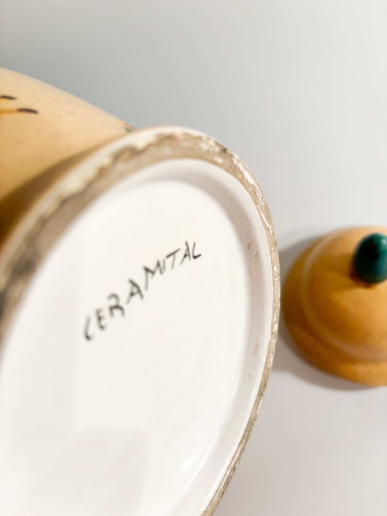 Vaso Potiche in Ceramica Ceramital Dipinto a Mano Anni 40