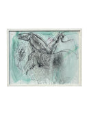 Dipinto Acquerello di Cavalli di Bruno Cassinari Anni 60