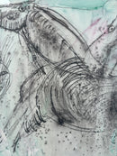 Dipinto Acquerello di Cavalli di Bruno Cassinari Anni 60