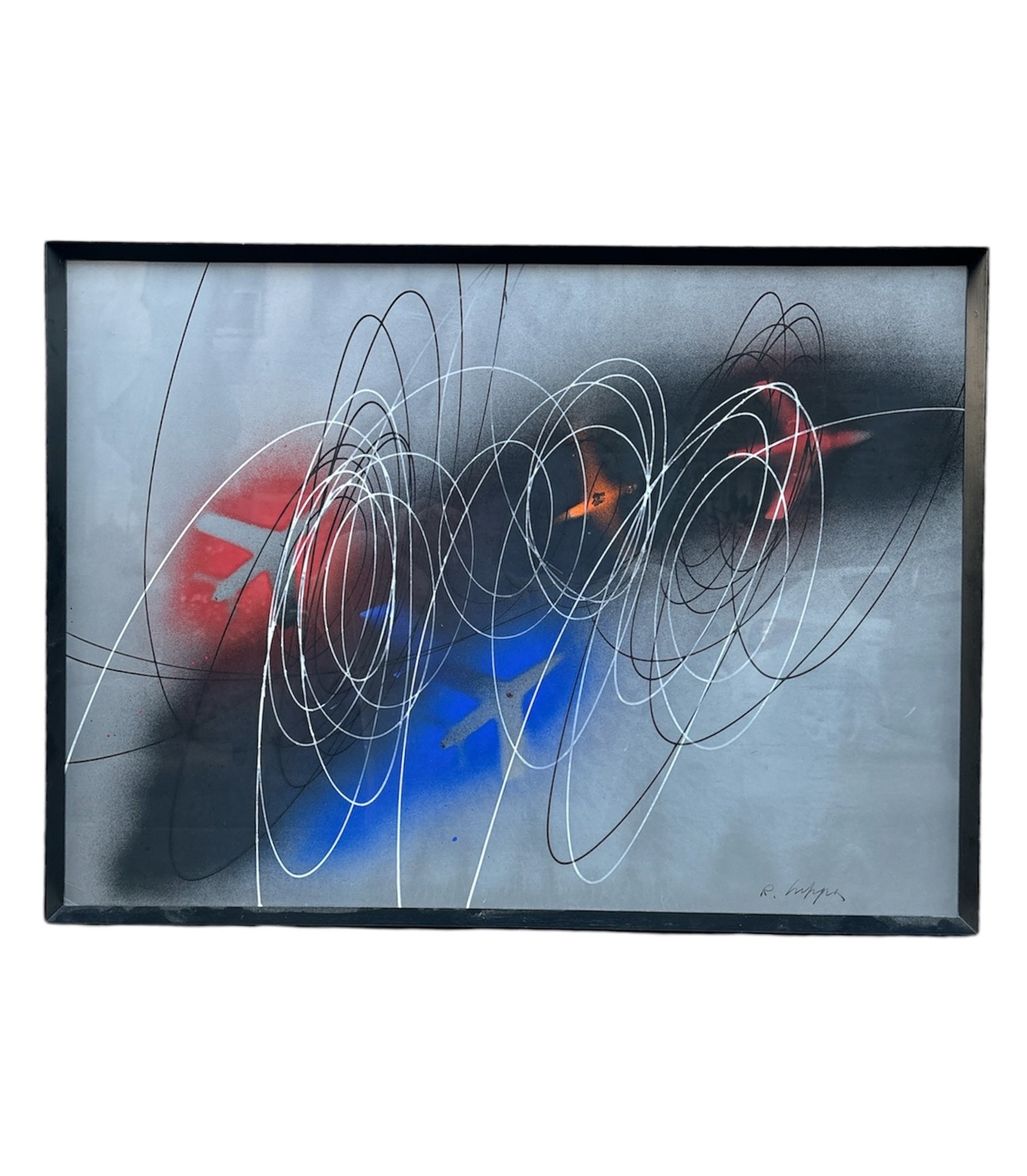 Oil Painting on Cardboard 'Spirali' Series by Roberto Crippa 1965-70s