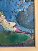 Dipinto Olio su Tela "Giardino Romantico" di Franco Rognoni del 1977