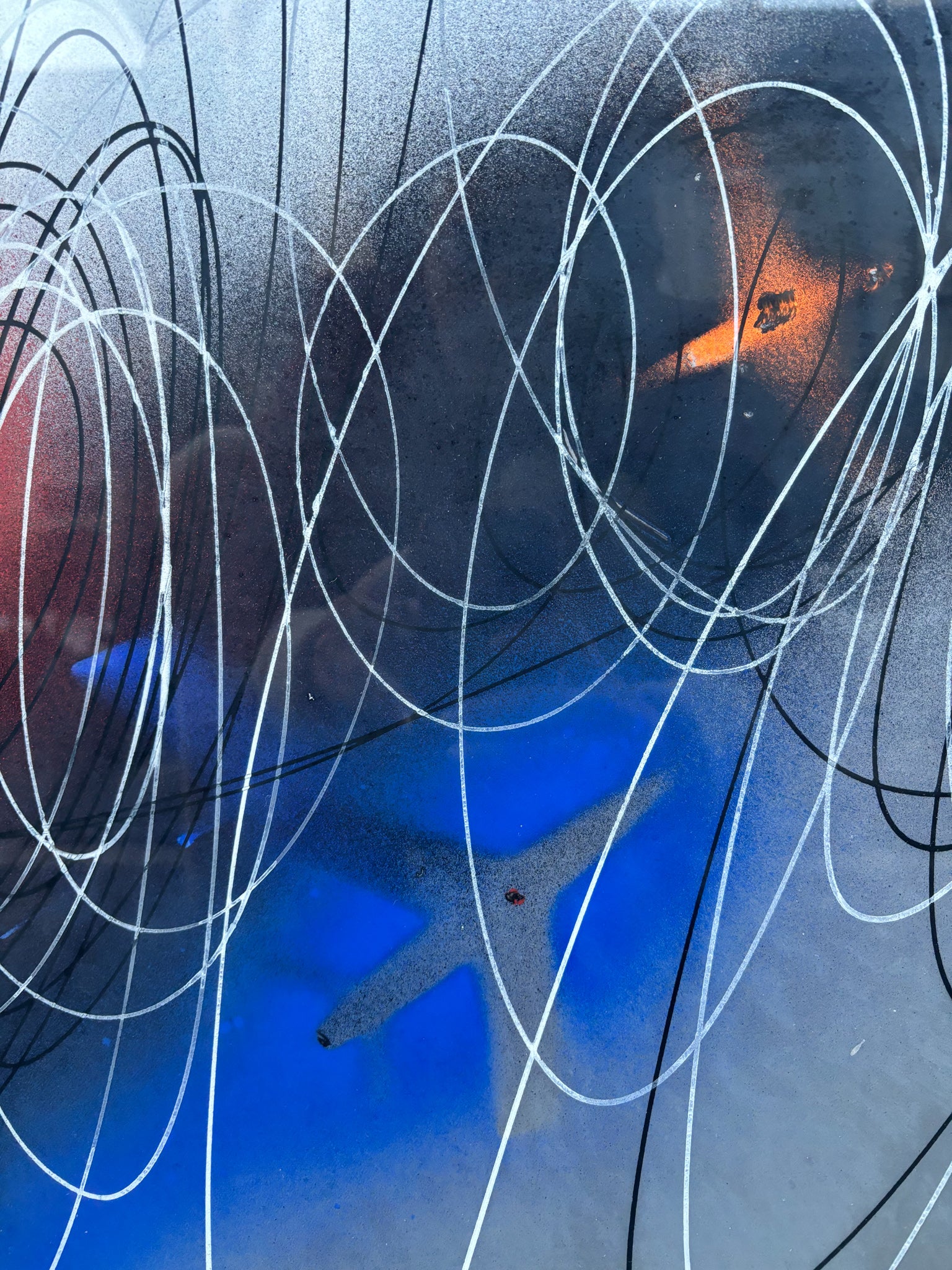 Oil Painting on Cardboard 'Spirali' Series by Roberto Crippa 1965-70s