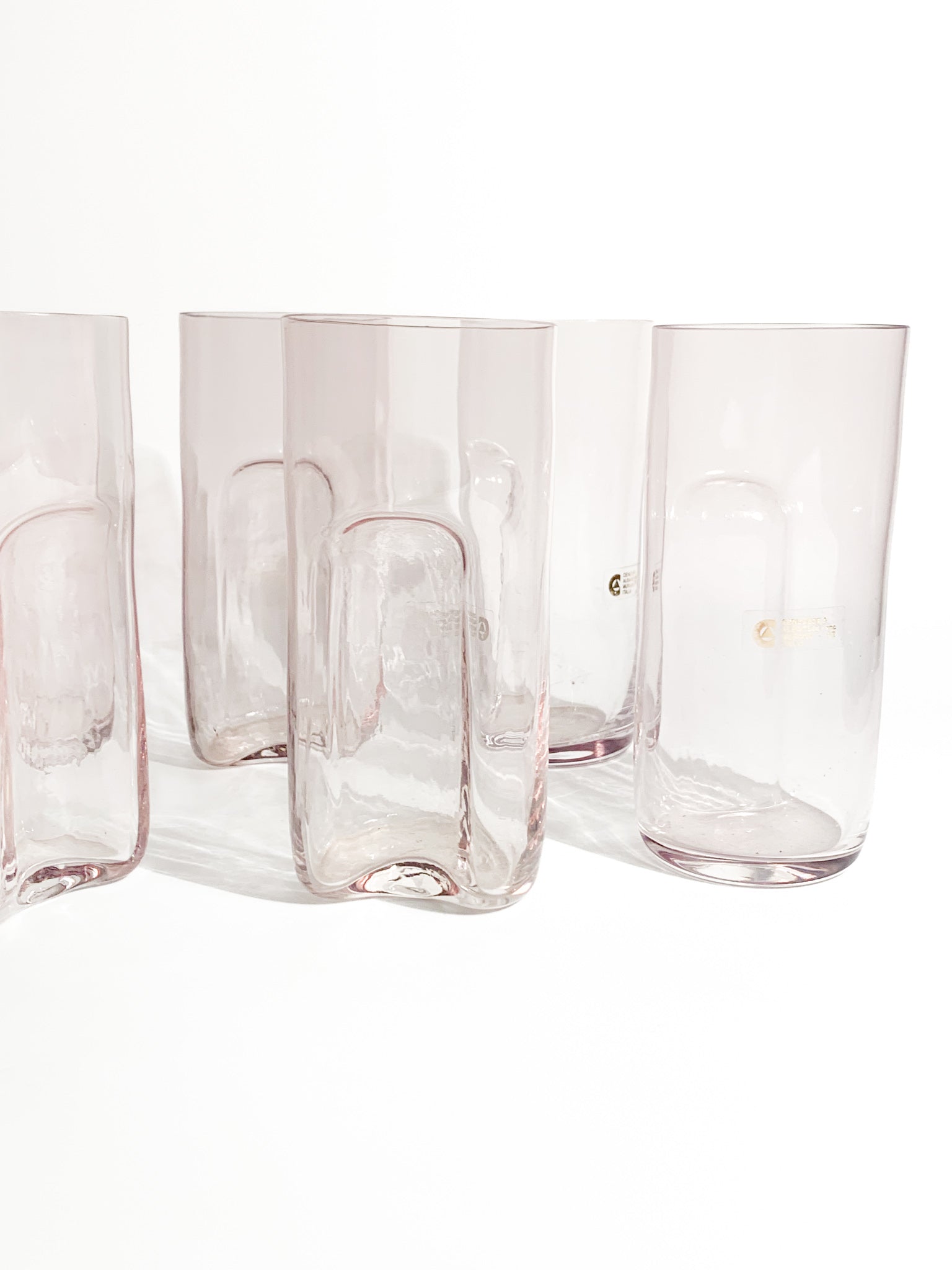 Set of Six Glasses and Carafe in Murano Glass by Cenedese and Albarelli, 1970s