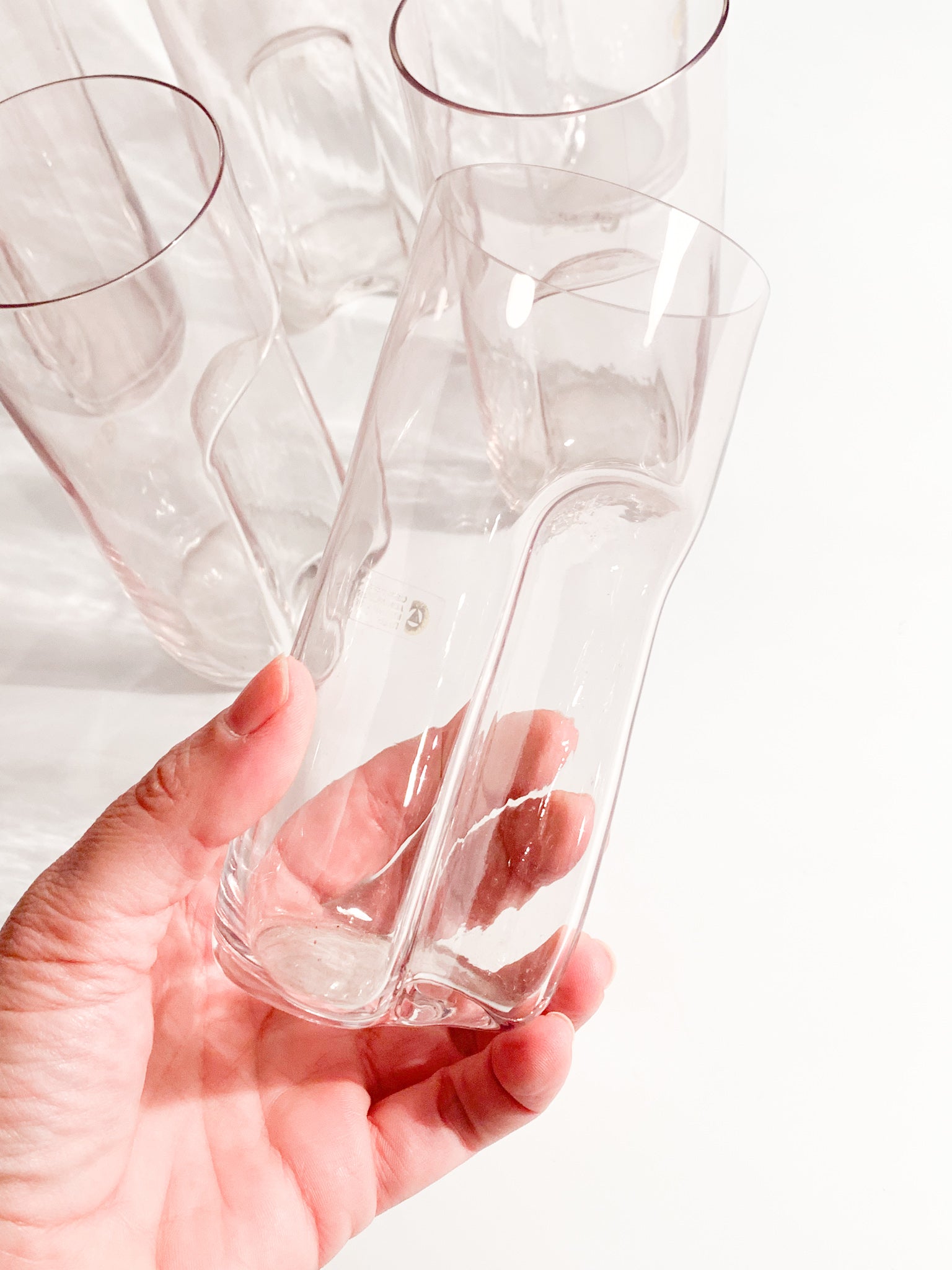 Set of Six Glasses and Carafe in Murano Glass by Cenedese and Albarelli, 1970s