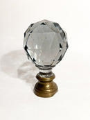 Sfera da Scalinata in Cristallo di Boemia e Base in Ottone XIX Secolo